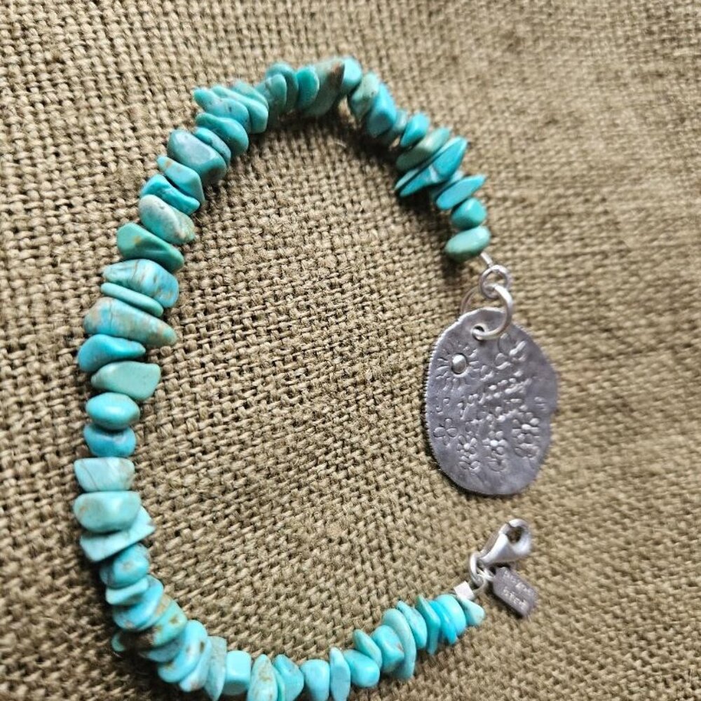 SS Turquoise Journey of Faith Bracelet by Peyote Bird - Picture 11 of 14